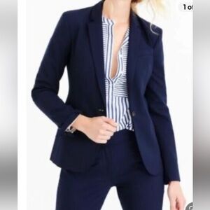 J.Crew 1035 Bi Stretch Wool Tollegno 1900 Blazer OP Navy